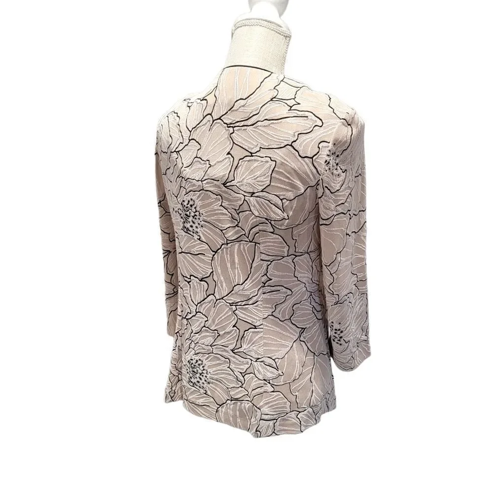 Alex Evenings Women's 3/4 Sleeve Glitter Embellished Jacket Small - Picture 3 of 8